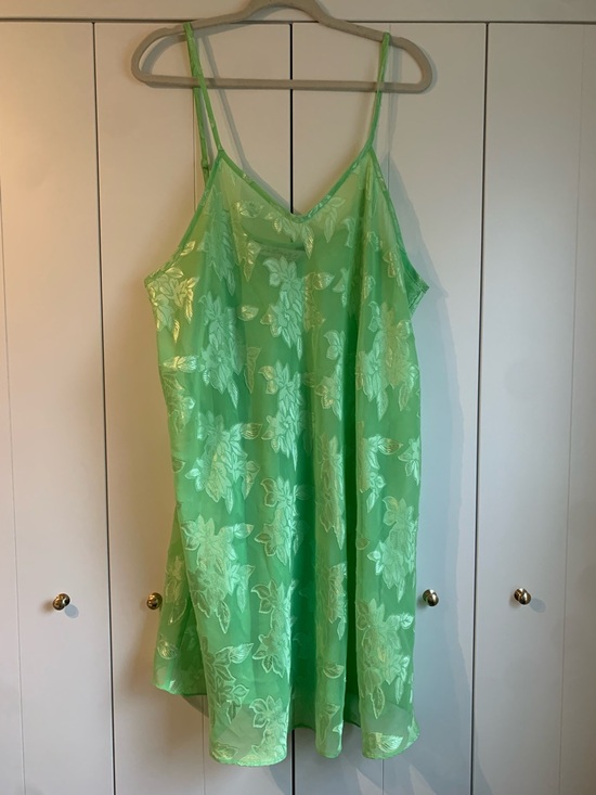 Lane Bryant Other - Vintage Lane Bryant Green Floral Sheer Slip Dress lingerie Size 22/24